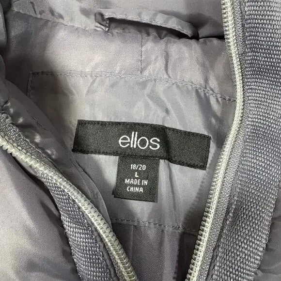 Ellos Silver Quilted Puffer Jacket Winter Coat - Size 18/20 - Women's Plus Size